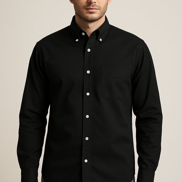 Devon & Jones Black Pima Twill Button-Down | Size L - Picture 1 of 10